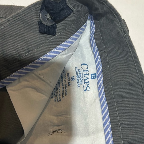 Chaps flat front size 18 (boys) gray dress pants - Picture 3 of 4